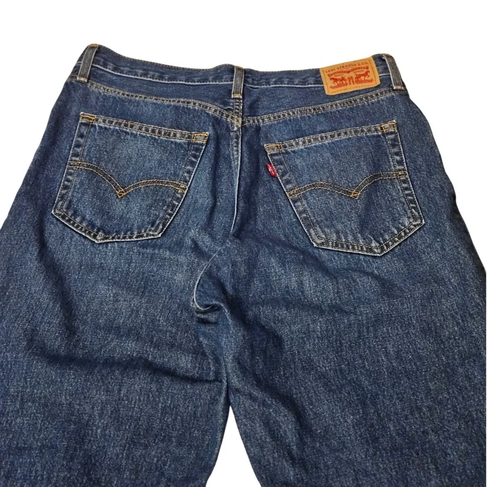 Levi's '94 Baggy Jeans Medium Wash Frayed Hem Straight Leg Women's Size 30